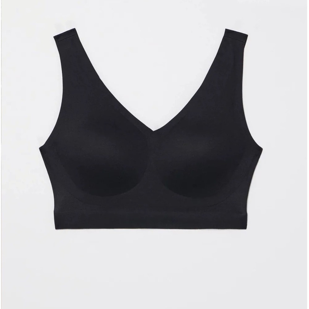 Soma Enbliss Bralette Black Wireless Seamless V-Neck Bra Large 570222599